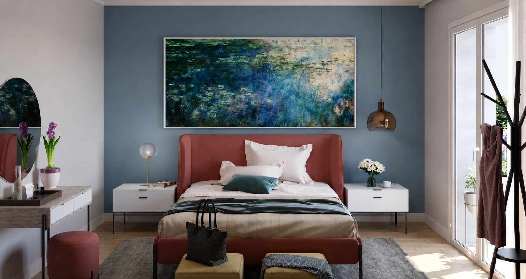 Render interno camera matrimoniale